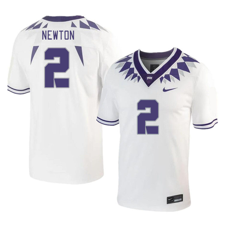 Men #2 Josh Newton TCU Horned Frogs 2023 College Footbal Jerseys Stitched-White - Click Image to Close